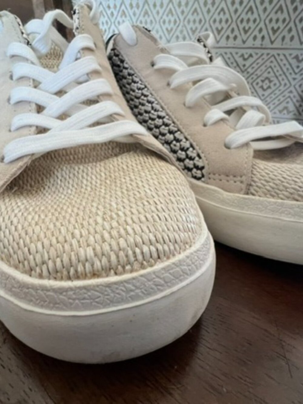 Dolce Vita Zina Woven Raffia Upper Leather Sneakers Womens - Size 8 - Picture 5 of 9